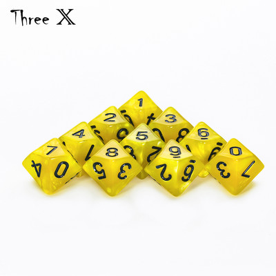 D10 DICE Set-10 d10, tökéletes matematikai kockajátékokhoz - 10 oldalas poliéderes műanyag asztali RPG