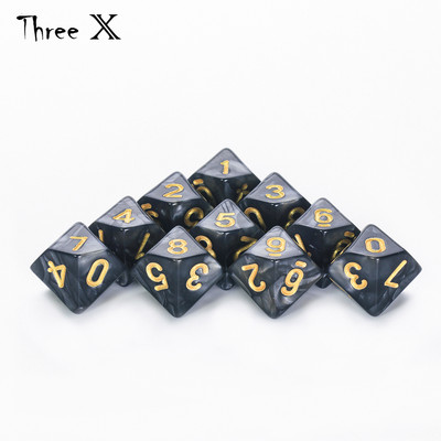 D10 DICE Set-10 d10, tökéletes matematikai kockajátékokhoz - 10 oldalas poliéderes műanyag asztali RPG
