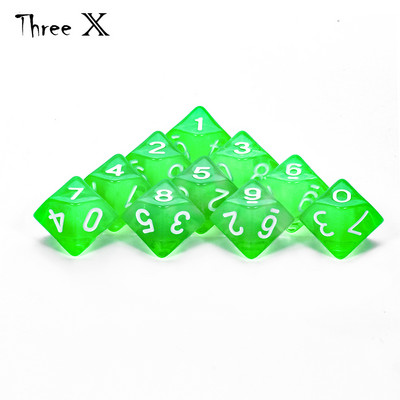 D10 DICE Set-10 d10, tökéletes matematikai kockajátékokhoz - 10 oldalas poliéderes műanyag asztali RPG