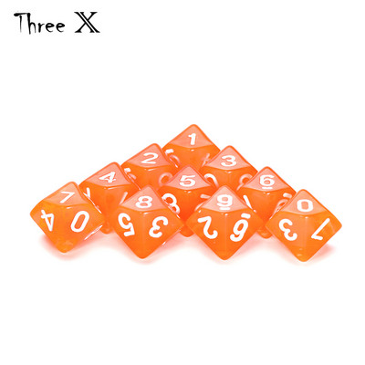 D10 DICE Set-10 d10, tökéletes matematikai kockajátékokhoz - 10 oldalas poliéderes műanyag asztali RPG