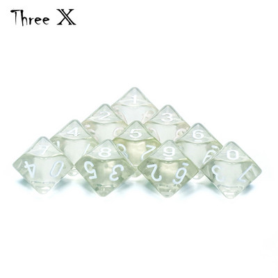 D10 DICE Set-10 d10, tökéletes matematikai kockajátékokhoz - 10 oldalas poliéderes műanyag asztali RPG