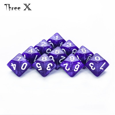 D10 DICE Set-10 d10, tökéletes matematikai kockajátékokhoz - 10 oldalas poliéderes műanyag asztali RPG
