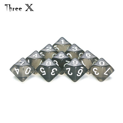 D10 DICE Set-10 d10, tökéletes matematikai kockajátékokhoz - 10 oldalas poliéderes műanyag asztali RPG