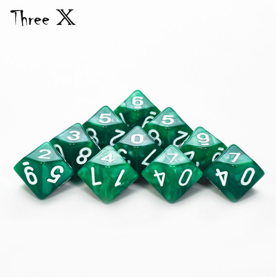 D10 DICE Set-10 d10, tökéletes matematikai kockajátékokhoz - 10 oldalas poliéderes műanyag asztali RPG