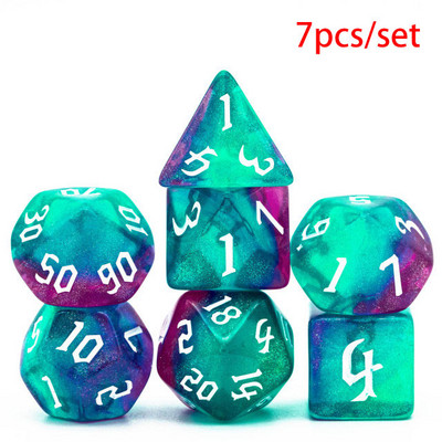 Poludie 7 tk / komplekt DND särava täringukomplekti sirpfont D4 D6 D8 D10 D% D12 D20 mitmetahulised täringud rollimänguks lauamänguks D&D RPG