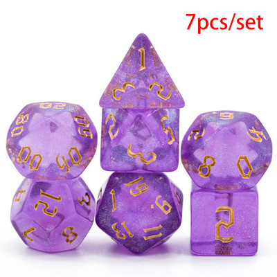 Poludie 7 tk / komplekt DND särava täringukomplekti sirpfont D4 D6 D8 D10 D% D12 D20 mitmetahulised täringud rollimänguks lauamänguks D&D RPG