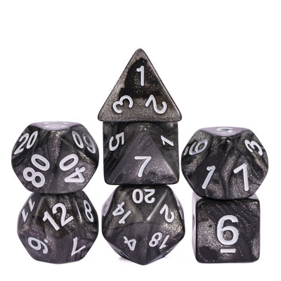 Poludie 7 tk / komplekt DND särava täringukomplekti sirpfont D4 D6 D8 D10 D% D12 D20 mitmetahulised täringud rollimänguks lauamänguks D&D RPG