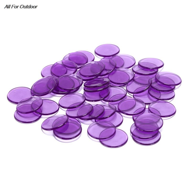 100 бр. Маркери за бинго чипове за карти за игра на бинго Пластмасови чипове за бинго за класна стая и карнавални бинго игри 5 цвята