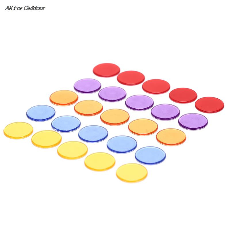 100 бр. Маркери за бинго чипове за карти за игра на бинго Пластмасови чипове за бинго за класна стая и карнавални бинго игри 5 цвята