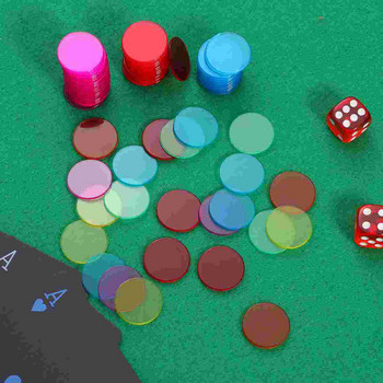 300PCS Броячи за математически пластмасови дискове Цветни бинго чипове Маркери за броене Прозрачни бинго чипове