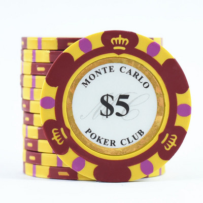 Monte Dollar Carlo kovanice 10 komada zlatnih glinenih žetona za poker Casino kovanica 14 grama glinenih žetona za poker žetona Zabava