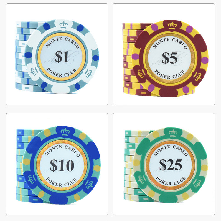 Monte Dollar Carlo Monētas 10 gab Golden Clay Poker Chips Kazino Monētas 14gram Māla Monētas Pokera žetoni Izklaide