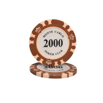 10 τμχ Clay Poker Chip Set Casino Coins Poker 40x3,3mm Metal Entertain Coins Δολάριο Monte Carlo Chips Poker Club Αξεσουάρ