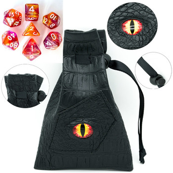 Комплект зарове Poludie + кожена чанта D4~D20 Чанта за съхранение Многогранни зарове за Dungeons and Dragons WarHammer RPG Настолна игра D&D MTG
