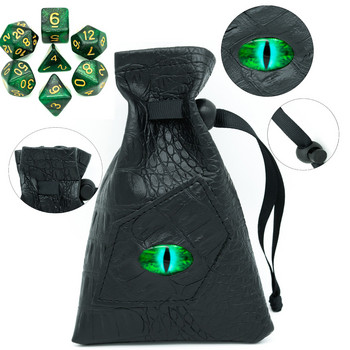 Poludie Dice Set+Leather Pouch D4~D20 Storage Bag Polyhedral Dice for Dungeons and Dragons WarHammer RPG Επιτραπέζιο παιχνίδι D&D MTG