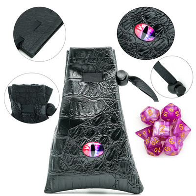 Poludie täringukomplekt + nahast kott D4~D20 hoiukott Mitmetahuline täring Dungeons and Dragons WarHammer RPG lauamängu D&D MTG jaoks