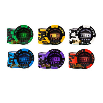 L.TANG Poker Chips 10PCS/lot Clay Outside Iron Inside Texas Poker Accessories L486