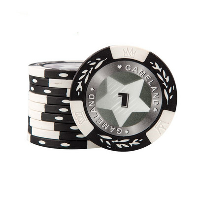 L.TANG Poker Chips 10PCS/lot Clay Outside Iron Inside Texas Poker Accessories L486