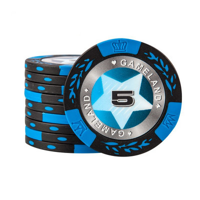 L.TANG Poker Chips 10PCS/lot Clay Outside Iron Inside Texas Poker Accessories L486