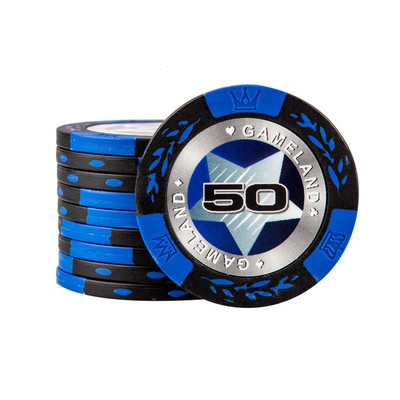 L.TANG Poker Chips 10PCS/lot Clay Outside Iron Inside Texas Poker Accessories L486