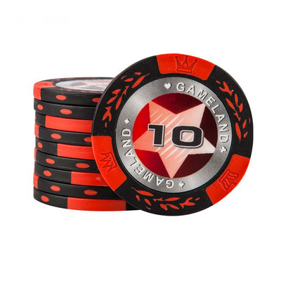 L.TANG Poker Chips 10PCS/lot Clay Outside Iron Inside Texas Poker Accessories L486
