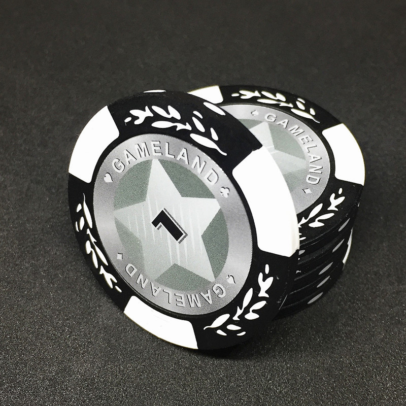 L.TANG Poker Chips 10PCS/lot Clay Outside Iron Inside Texas Poker Accessories L486
