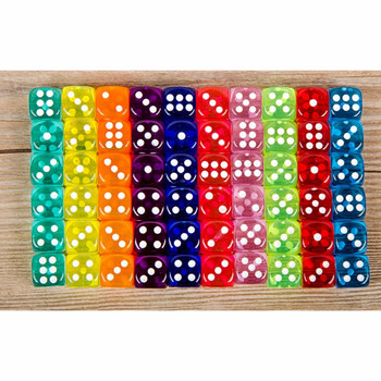 30PCS Φορητά επιτραπέζια παιχνίδια 6 όψεων Dice 14mm Ακρυλικό Στρογγυλό Παιχνίδι Dice Party Gambling Game Cubes Digital Dices