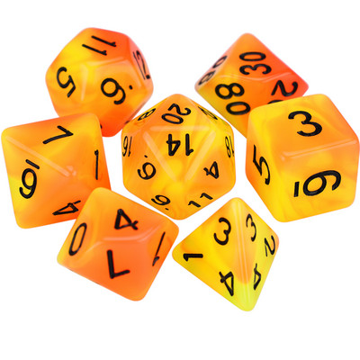 Set de zaruri poliedrice 7-Die, în două tonuri, strălucire în întuneric D4 D6 D8 D10 D% D12 D20 pentru jocuri de masă RPG DND