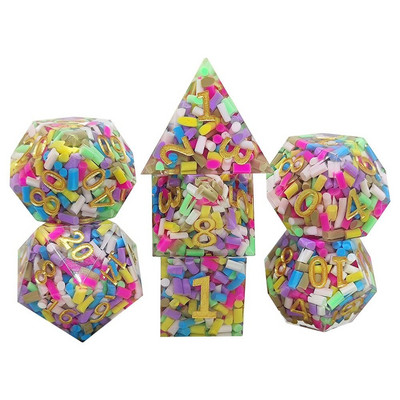 7 db poliéderes kockakészlet gyanta kocka Asztali játékok kiegészítő D6 D8 D10 D12 D20 D&d DND-hez