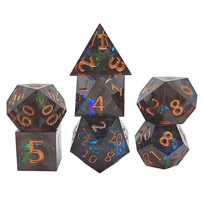 7 db poliéderes kockakészlet gyanta kocka Asztali játékok kiegészítő D6 D8 D10 D12 D20 D&d DND-hez