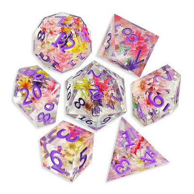 7 db poliéderes kockakészlet gyanta kocka Asztali játékok kiegészítő D6 D8 D10 D12 D20 D&d DND-hez