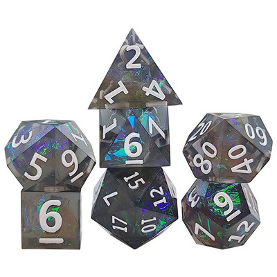 7 db poliéderes kockakészlet gyanta kocka Asztali játékok kiegészítő D6 D8 D10 D12 D20 D&d DND-hez