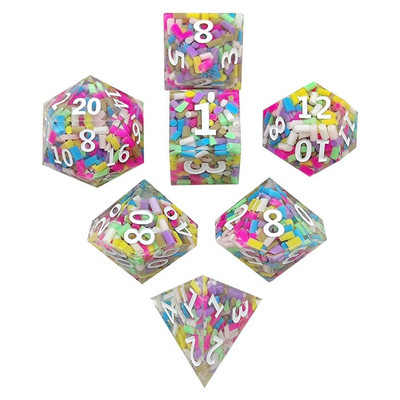 7 db poliéderes kockakészlet gyanta kocka Asztali játékok kiegészítő D6 D8 D10 D12 D20 D&d DND-hez