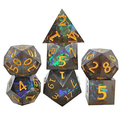 7 db poliéderes kockakészlet gyanta kocka Asztali játékok kiegészítő D6 D8 D10 D12 D20 D&d DND-hez