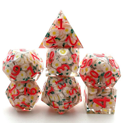 7 db poliéderes kockakészlet gyanta kocka Asztali játékok kiegészítő D6 D8 D10 D12 D20 D&d DND-hez
