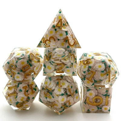 7 db poliéderes kockakészlet gyanta kocka Asztali játékok kiegészítő D6 D8 D10 D12 D20 D&d DND-hez