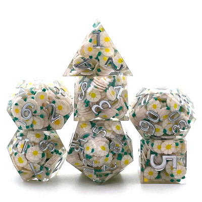 7 db poliéderes kockakészlet gyanta kocka Asztali játékok kiegészítő D6 D8 D10 D12 D20 D&d DND-hez