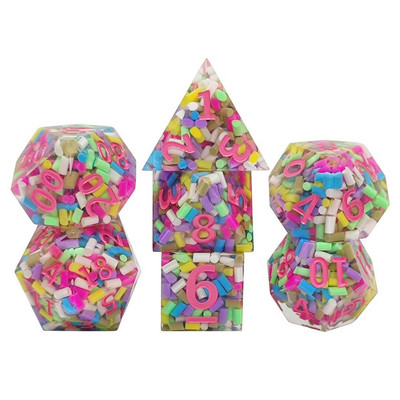 7 db poliéderes kockakészlet gyanta kocka Asztali játékok kiegészítő D6 D8 D10 D12 D20 D&d DND-hez