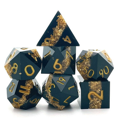 7 db poliéderes kockakészlet gyanta kocka Asztali játékok kiegészítő D6 D8 D10 D12 D20 D&d DND-hez