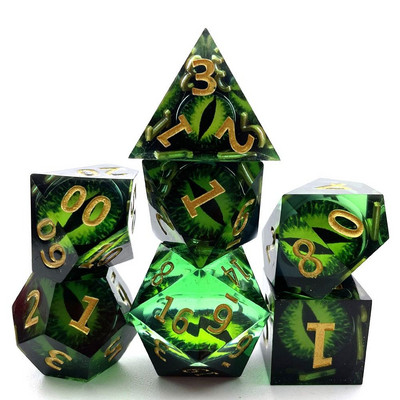 7 db poliéderes kockakészlet gyanta kocka Asztali játékok kiegészítő D6 D8 D10 D12 D20 D&d DND-hez