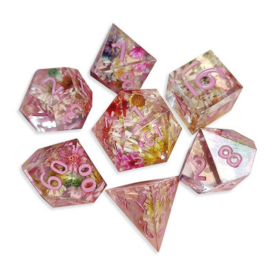 7 db poliéderes kockakészlet gyanta kocka Asztali játékok kiegészítő D6 D8 D10 D12 D20 D&d DND-hez