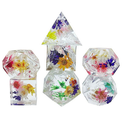 7 db poliéderes kockakészlet gyanta kocka Asztali játékok kiegészítő D6 D8 D10 D12 D20 D&d DND-hez