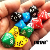 12 tk/komplekti koha väärtusega täringud 10-tahulised kümned digitaalsed sadu tuhandeid lauamängu täringukuubikud