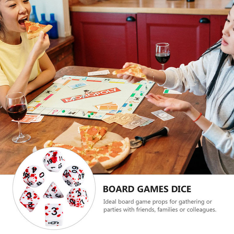Dice Dices Blood Set Splatter Party pribor Akrilna igra uloga Polyhedralsets Skupno