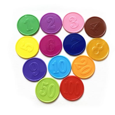 10db/tétel!Műanyag pókerzseton játékzsetonokhoz Műanyag érmék Családi klub Társasjátékok Kreatív ajándék gyerekeknek