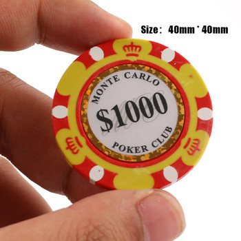 Κεραμικά Σετ μάρκες πόκερ Πήλινο κέρματα καζίνο 40 χιλιοστών Κέρμα μάρκες πόκερ ψυχαγωγία Κέρματα δολαρίων 5 τμχ/συσκευασία