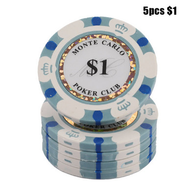 Set de jetoane de poker din ceramică Monede de cazinou din argilă 40 mm jetoane de poker Monede de dolari de divertisment 5 buc/pachet