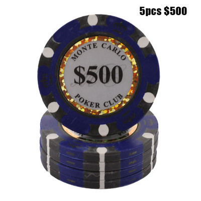 Set de jetoane de poker din ceramică Monede de cazinou din argilă 40 mm jetoane de poker Monede de dolari de divertisment 5 buc/pachet