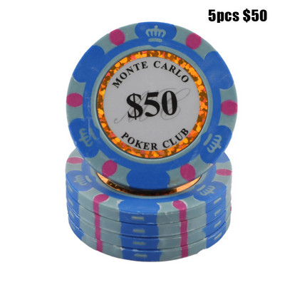 Set de jetoane de poker din ceramică Monede de cazinou din argilă 40 mm jetoane de poker Monede de dolari de divertisment 5 buc/pachet