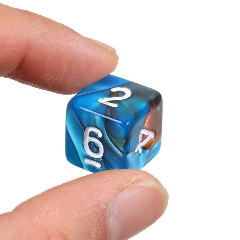 Daudzšķautņains divkrāsu kauliņu komplekts Spēles kauliņi TRPG DND piederumiem Daudzskaldņu kauliņi galda kāršu spēļu piederumiem brīvā laika pavadīšanai